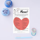 Was ist auf Ihrer Phone Brautparty Game Card? Flyer (Einzeln)