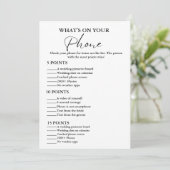 Was ist auf Ihrer Phone Brautparty Spielkarte? Einladung (Stehend Vorderseite)