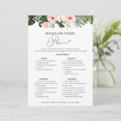 Was ist auf Ihrer Tropical Phone Brautparty Karte? Einladung (Stehend Vorderseite)