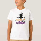 Was ist aus Hexen, Hexe, Katze, Fledermäuse, Hallo T-Shirt (Vorderseite)