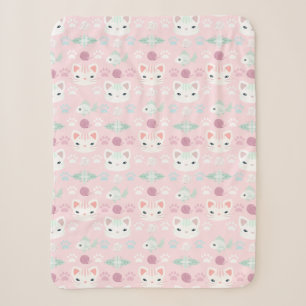 Was ist cool, Kitty Katze in Rosa und Mint Sherpadecke