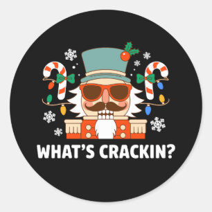Was ist Crackin Christmas Nutcracker Funny Xmas Runder Aufkleber