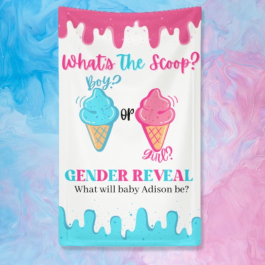 Was ist das Banner der "Scoop Ice Cream Gender Rev
