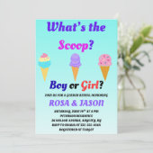 Was ist das Party des Scoop Gender? Einladung (Stehend Vorderseite)