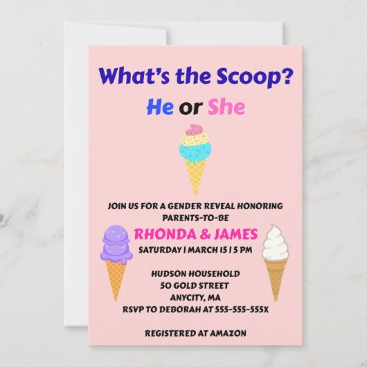 Was ist das Party des Scoop Gender? Einladung (Vorderseite)