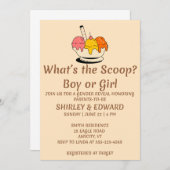 Was ist das Party des Scoop Gender? Einladung (Vorne/Hinten)