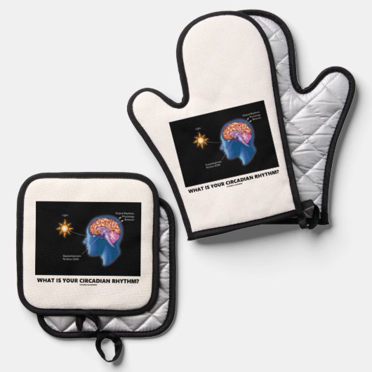 Was ist dein Circadianrhythmus? Ofenhandschuh & Topflappen-Set (Vorderseite/Rückseite)