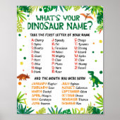Was ist dein Dinosaurier Name Party Game Poster? Poster (Vorne)