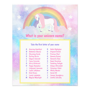 Was ist dein Einhorn-Name Spiel Fotodruck