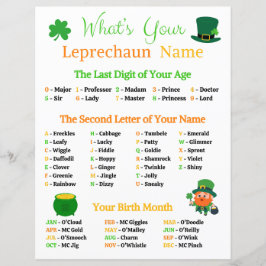 Was ist dein Leprechaun-Name-Spiel?
