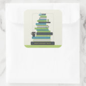 Was ist dein nächstes Buch? Quadratischer Aufkleber (Tasche)