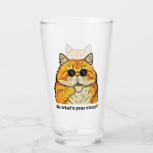 Was ist deine Geschichte Tee, Sarcastic Cat Glas (Rückseite)