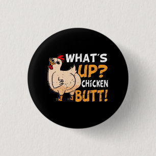 Was ist der Hühnchen-Hintern Funny Chicken Joke Ch Button