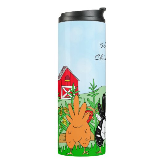 Was ist der Hühnerfisch? | Funny Spaß Thermosbecher (Nach links gedreht)