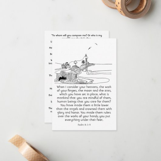 Was ist der Mensch, den du achtest? Mitteilungskarte (Vorderseite/Rückseite Beispiel)