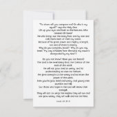 Was ist der Mensch, den du achtest? Mitteilungskarte (Rückseite)