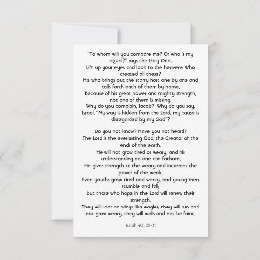 Was ist der Mensch, den du achtest? Mitteilungskarte (Rückseite)