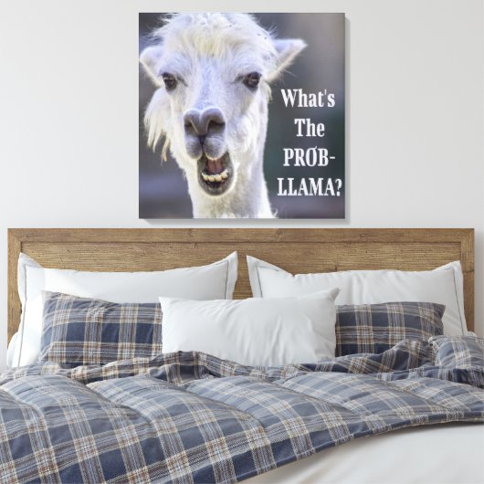 Was ist der Prob- Llama? Niedlich Funny LLAMA Leinwanddruck (Insitu (Schlafzimmer))