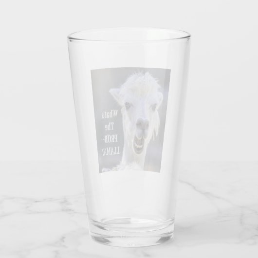 Was ist der Prob-Llama? Niedliche LLAMA Glas (Rückseite)
