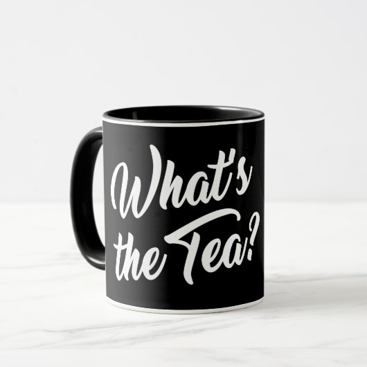 WAS IST DER TEE? TASSE (Vorderseite Links)