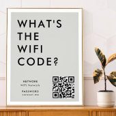 Was ist der WiFi-Code? | Wifi Network QR Code Grau Poster