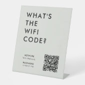 Was ist der WiFi-Code? | Wifi Network QR Code Grau Sockelschild (Vorderseite)