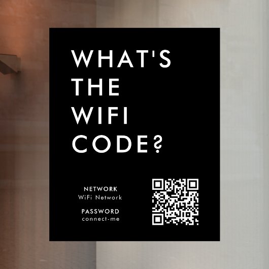 Was ist der WiFi-Code? | Wifi Network QR Code Schw Fensteraufkleber