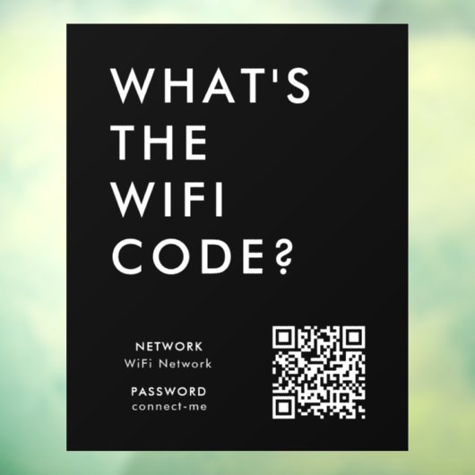Was ist der WiFi-Code? | Wifi Network QR Code Schw Fensteraufkleber (Blatt 3)