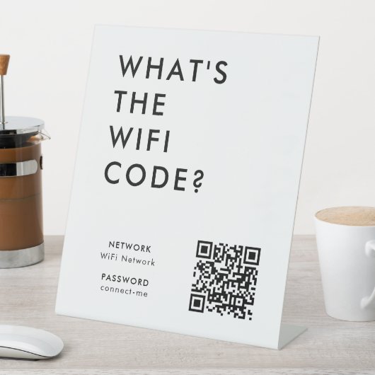 Was ist der WiFi-Code? | Wifi Network QR Code Sockelschild (In Situ)