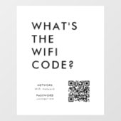 Was ist der WiFi-Code? | Wifi Network QR Code Weiß Fensteraufkleber (Blatt)