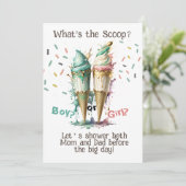 Was ist die Aufdeckung des Scoop-Geschlechts Einladung (Stehend Vorderseite)