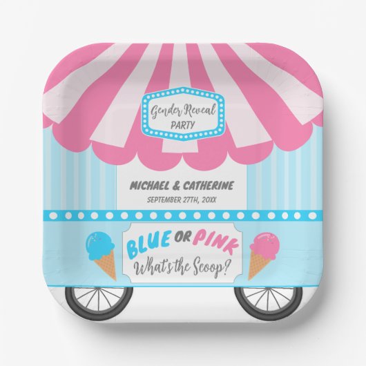 Was ist die Genderoffenbarung für Schotteneis? Pappteller (Vorderseite)