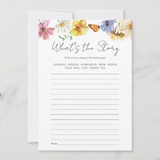 Was ist die Geschichte | Boho Brautparty Game Card Einladung (Vorderseite)