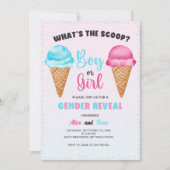 Was ist die Scoop-Feier - Sweet Gender Reveal Einladung (Vorderseite)