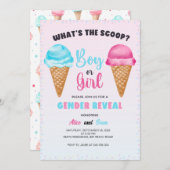Was ist die Scoop-Feier - Sweet Gender Reveal Einladung (Vorne/Hinten)