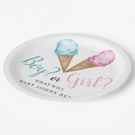 Was ist die Scoop-Gender-Offenbarung? Pappteller (Schrägansicht)