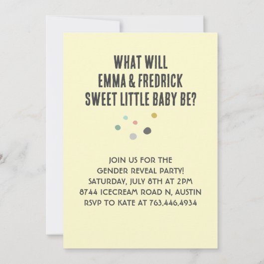 Was ist die "Scoop Ice Cream Gender Reveal"? Einladung (Rückseite)