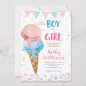 Was ist die "Scoop Ice Cream Gender Reveal"? Einladung (Vorderseite)
