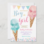 Was ist die "Scoop Ice Cream Gender Reveal"? Einladung (Vorderseite)