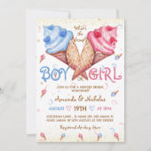 Was ist die Scoop Pink Blue Summer Gender-Studie? Einladung (Vorderseite)