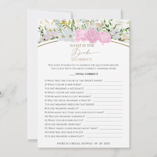 Was ist die Wildblume-Karte der Braut? Einladung (Vorderseite)