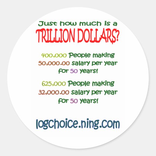 Was ist eine Billion Runder Aufkleber (Vorderseite)