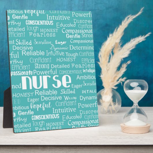 Was ist eine Krankenschwester?..in Blau Fotoplatte (Seite)