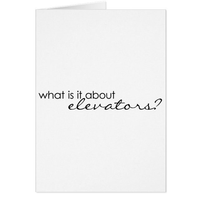 Was ist es über Aufzüge? (Vorne)