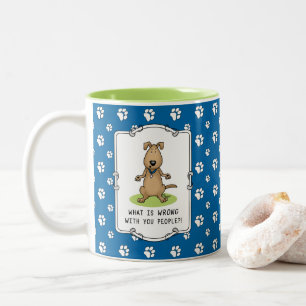 Was ist falsch an dir Menschen? Funny Dog Zweifarbige Tasse