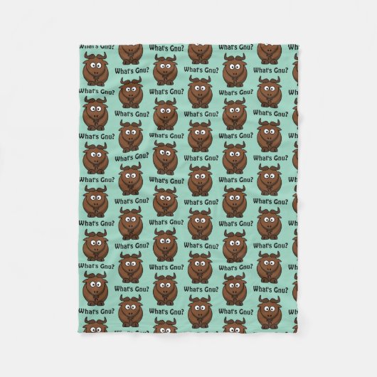 Was ist Gnu, Funny Buffalo Cartoon Animal Pun? Fleecedecke (Vorderseite)