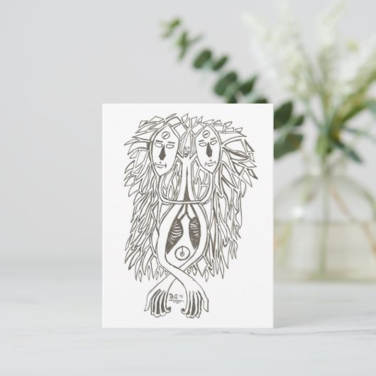 WAS IST HEUTE IN DER MAIL (ZWEI) POSTKARTE (Stehend Vorderseite)