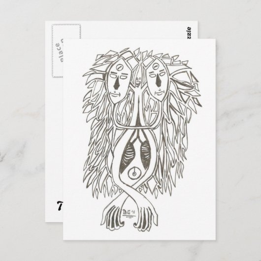 WAS IST HEUTE IN DER MAIL (ZWEI) POSTKARTE (Vorne/Hinten)