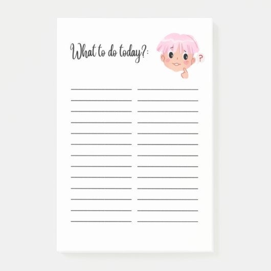 WAS IST HEUTE ZU TUN? POST-IT KLEBEZETTEL (Vorderseite)