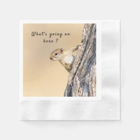 Was ist hier los mit Eichhörnchen-Foto? Serviette (Vorderseite)